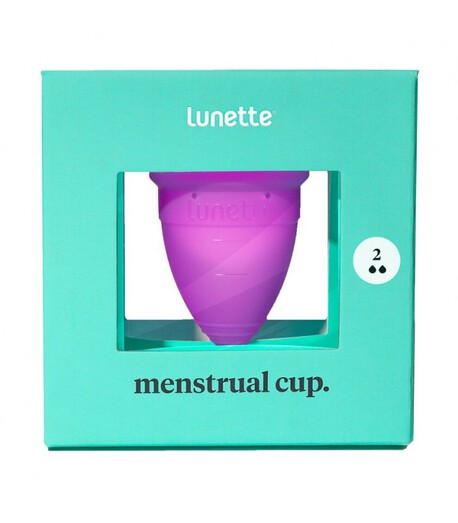 Kubeczek menstruacyjny, model 2, fioletowy + woreczek, Lunette (1)