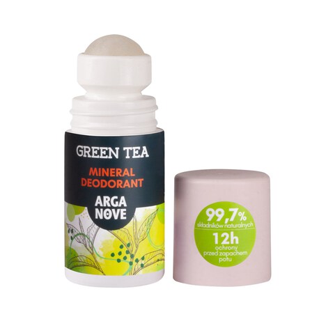 Dezodorant naturalny, olej arganowy & ałun, zielona herbata, roll on, 50 ml (1)