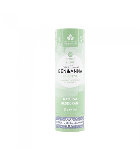Naturalny dezodorant bez sody, LEMON & LIME, SENSITIVE, 60 g, BEN&ANNA (1)